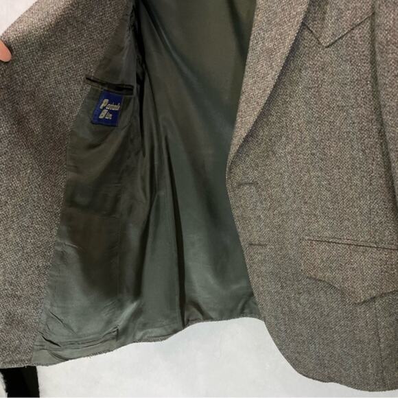 Panhandle Slim Western Blazer Grey Tweed Vintage Cowboy Jacket Elbow Patches - Picture 11 of 12